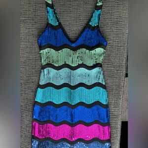 Snap Fancy Sequined Cocktail Dress NWT Sz M